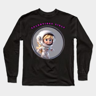 Galentine girl cartoon Long Sleeve T-Shirt